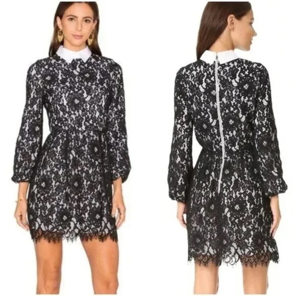 Alice + Olivia Terisa Fit & Flare Lace Dress Sz10